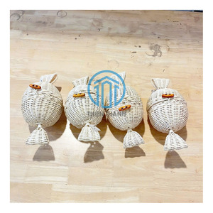 Delightful Handcrafted Rattan <b>Gift</b> <b>Box</b> Wicker Container Decorative Candy Holder For Garangao Festival <b>Ramadan</b> Eid - Product Image 5