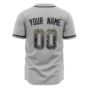 Camiseta de Béisbol Personalizada para Hombre, Nombre del Equipo 00, Gris, Impresión Sublimada, Cierre de Botones, Manga Corta, Corte Regular, Todas las Temporadas, Absorbe la Humedad - Product Image 4