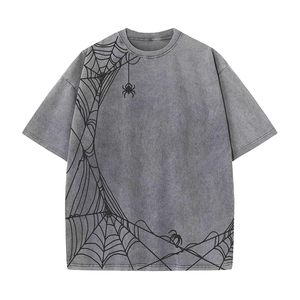 Wholesale Mens High Quality Oversized Acid <b>Wash</b> T Shirt Heavyweight Cotton Crew Neck Short Sleeve Stone Washed Tee Front Logo - Product Image 6
