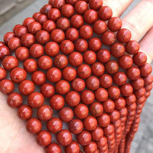 Vente en gros de perles rondes en jaspe rouge naturel de 8 mm, perles de pierres précieuses polies pour la fabrication de bijoux et de bracelets - Product Image 4