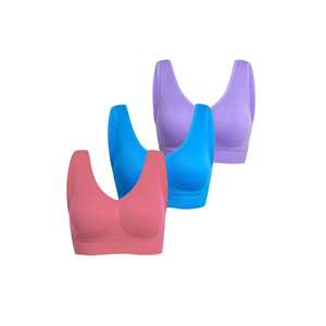 Paquete de 3 Sujetadores Deportivos Transpirables y Sencillos para Mujer, con Relleno, Tirantes Cruzados, Soporte Medio, para Yoga y Entrenamiento - Product Image 4