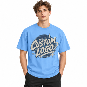 T-shirt pour homme 100% coton à manches raglan, col rond, tricoté, coupe ample, bordure contrastée, couleur unie, style décontracté, haute qualité - Product Image 2