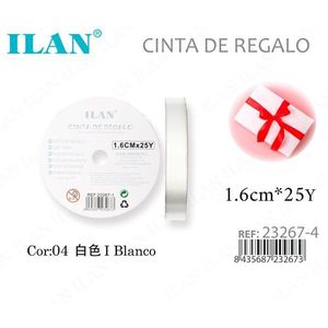 Nastro regalo Ilan 1,6 cm x 25 m bianco per confezionare regali - Product Image 1