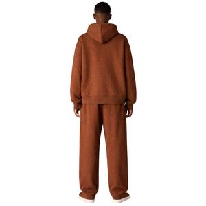 Ensemble sweat à capuche et jogging en maille coupe décontractée pour homme, marron, en coton, style streetwear décontracté, avec poche kangourou, vêtements de sport tendance - Product Image 6