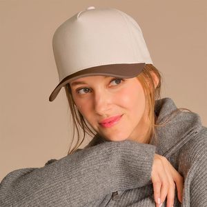 หมวกแก๊ปทรงทรัคเกอร์สองสี ยูนิเซ็กซ์ สีเบจ ผ้าแคนวาส คอร์ดูรอย แบบ Snapback รับผลิตตามสั่ง ขายส่ง - Product Image 2