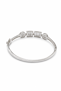 Brazalete de Plata de Ley 925 con Moissanita para Mujer | Montura de engaste de puntas | Gema octogonal cuadrada redonda | Joyería Fina al por Mayor - Product Image 3