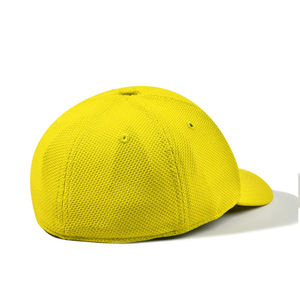 Casquette de baseball jaune en maille à 6 panneaux unisexe ajustée décontractée printemps-été couleur unie respirante pour le sport - Product Image 2