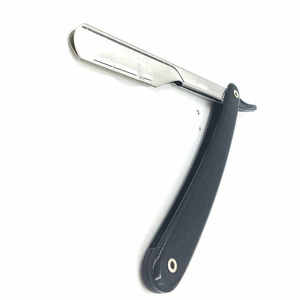 Rasoir à lame unique avec manche en plastique bleu, lame en acier inoxydable, pour usage en salon de coiffure, rasage du visage et du corps, pour homme - Product Image 3