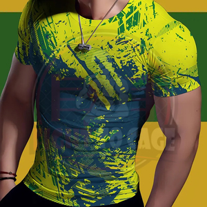 T-shirt tissé pour homme imprimé par sublimation, design personnalisé, polyester respirant, écologique, manches courtes, sport, décontracté, graphique - Product Image 6