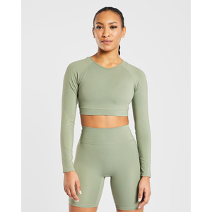 2026 New Arrival Custom Seamless <b>Long</b> <b>Sleeve</b> Women <b>Gym</b> Crop <b>Top</b> Hotsale Breathable Fitness Athletic Activewear Wholesale - Product Image 1