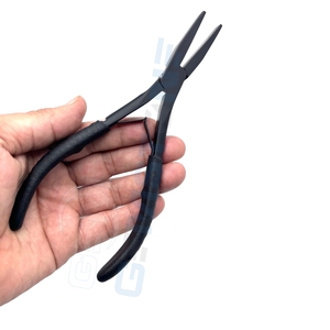 Professional GEMSTONE ENTERPRISES Hair Extension Flat <b>Nose</b> Plier Black Stainless Steel Durable Reusable Custom Logo Salon Use - Product Image 2
