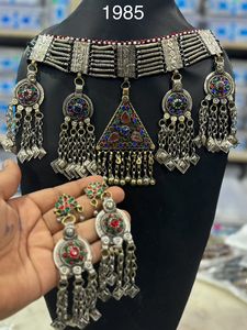 Último diseño hecho a mano collar oxidado conjuntos de joyas para damas Top moda nupcial y fiesta desgaste joyería personalizada para la venta - Product Image 5