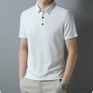 Camisa Polo de Moda para Hombre, Color Sólido, Manga Corta, Verano, Transpirable, Cómoda, Mezcla de Algodón, Informal, de Negocios, de Alta Calidad - Product Image 3