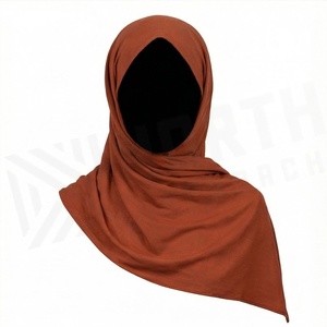 Women Solid Color Cotton Hijab Jersey Fabric Breathable Daily Wear Middle East Ethnic Scarf Shawl - Product Image 3