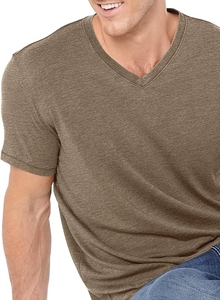 T-shirts personnalisés en coton pour hommes, t-shirts vierges 100 % coton, impression de t-shirts pour hommes, t-shirts à col en V, vêtements pour hommes 2025 - Product Image 4