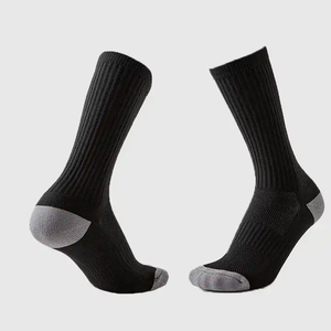 Non-Slip Crew <b>Socks</b> <b>for</b> Men <b>Women</b>, Anti-Slip Grip Training Workout Sports <b>Socks</b>, <b>Black</b> White OEM ODM - Product Image 5