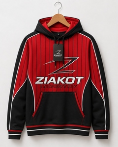 Venta al por Mayor Directa de ZIAKOT INDUSTRY, Sudadera con Capucha Deportiva Personalizada con Diseño de Patrón 3D Rojo y Blanco, la Más Vendida - Product Image 3