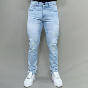 Jeans Gex para Hombre, Corte Regular, Cintura Media, Elásticos, Color Azul Claro, Calidad Premium, Más Vendidos - Product Image 1