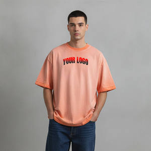 100% Cotton OEM Custom Logo Hip Hop Streetwear Men's T-<b>shirt</b> High Quality Acid Wash Vintage Street Style USA & <b>uk</b> Men's T-<b>shirt</b> - Product Image 4