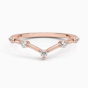 V Shape Diamond Chevron <b>Ring</b> Minimalist Stackable Band Curved Wedding <b>Ring</b> Dainty Gold V <b>Ring</b> Bridal Jewelry - Product Image 1