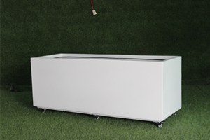 Large Luxury Modern Rectangular FRP <b>Planter</b> Box Wheels Lightweight Weather Resistant Fiberglass Outdoor Flower <b>Pot</b> for - Product Image 6