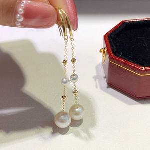 Pendientes Colgantes de Plata S925 con Perla Natural, Versátiles, de Lujo, Ligeros, para Uso Diario, 12-13 mm, con Caja de Regalo - Product Image 1