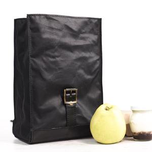 Sac isotherme classique en cuir et toile durable, fermeture éclair, imperméable, réutilisable, pour le transport de nourriture, LCLB-0022 - Product Image 2