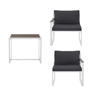 Ensemble de mobilier de patio pliable moderne PHU LINH, expédition immédiate, gris, couleurs personnalisées, structure en acier Bari, Vietnam, durable, pour jardin