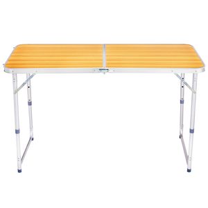 Tavolo Pieghevole Portatile Regolabile in Altezza, Finitura Effetto Legno, 120 cm, Leggero e Richiudibile per Camera da Letto e Cucina - Product Image 2