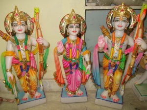 Ensemble de Ram Darbar en marbre coloré, meilleure finition, fait à la main, décoratif de Ram Laxman God And Sita Mata avec Hanuman Moorti - Product Image 6