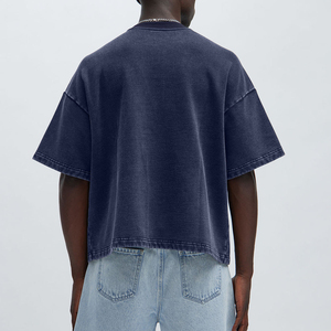 Men's Summer Jersey Distress T-Shirt 100% Cotton Anti-Wrinkle Breathable Street Style O-Neck Short Sleeve Washed Plus Size Men T - Product Image 2