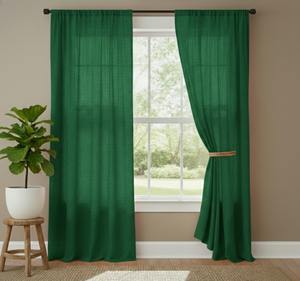 Rideaux en coton lavé faits à la main, rideaux de décoration pour la maison, rideaux de luxe couleur rouille pour chambre et salon - Product Image 1