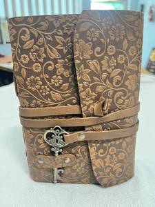 Pure Leather <b>Floral</b> Embossed Journal Handmade Vintage Hardcover <b>Notebook</b> with Custom Logo and Premium Paper - Product Image 4