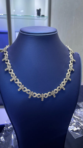 Collier fleur en diamant Moissanite VVS, serti de pierres, en argent 925, collier de luxe pour homme et femme, idéal pour les soirées. - Product Image 6