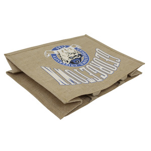 OEM Design Eco-friendly PP Laminated Jute <b>Tote</b> <b>Bag</b> <b>Padded</b> Rope Handle Back Pocket Heat Transfer Print Customizable Shopping <b>Bag</b> - Product Image 4