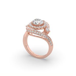 Bague en or 10K 14K avec diamant rond brillant de 2,85 carats cultivé en laboratoire, léger, unique, élégant, clarté VVS VS, bijoux pour femmes - Product Image 3