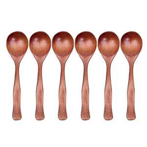 Juego de Cucharas de Madera Hechas a Mano, Forma Ovalada, Pulimentadas, Rústicas, Naturales, Duraderas, Utensilios de Cocina para Uso Doméstico - Product Image 5