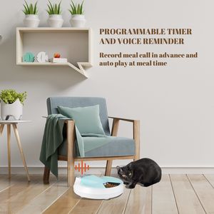 Comedero Automático Elevado para Mascotas con 5 Comidas, Dispensador de Comida Seca y Húmeda de 5x270ml, Temporizador Programable, Porciones para Perros y Gatos - Product Image 6