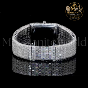 Reloj de Cuarzo Rectangular con Incrustaciones de Diamantes Moissanite World, Reloj de Pulsera de Lujo para Hombre, Estilo Hip Hop - Product Image 3