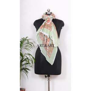 Pañuelo de algodón hecho a mano en India para mujer, elegante pareo/lenço con estampado floral de algodón para el hogar, temporada de verano - Product Image 3