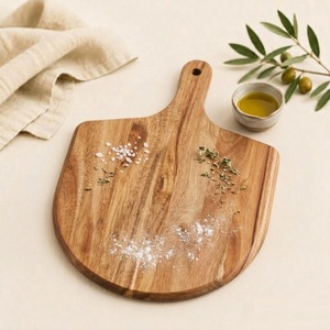 Planche à pizza et planche de service en bois d'acacia premium, planche à découper en bois durable avec poignée pour charcuterie, au meilleur prix - Product Image 5