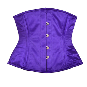 Corset en satin violet avec fermeture boutonnée, moulant, amincissant, pour adulte, tenue de club sexy - Product Image 4