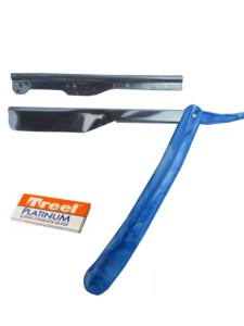 มีดโกนหนวดแบบตรง สแตนเลสแท้เคลือบสีดำ พิมพ์โลโก้ได้ตามต้องการ ใบมีดแบบเปิด - Product Image 5