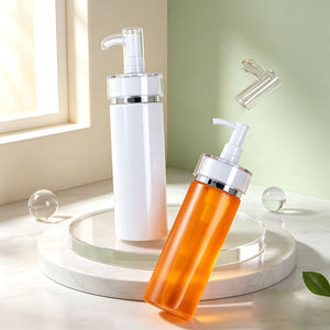 Bouteilles en plastique avec pompe et bouchon en acrylique - Bouteille en plastique pour lotion corporelle, shampoing ou gel douche 100ML-500ML - Bouteille de lotion en PET - Product Image 1