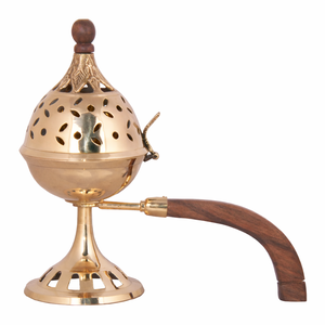 Brûleurs d'encens en laiton très appréciés - Brûleurs de méditation spirituels religieux traditionnels écologiques avec finition antique - Product Image 1