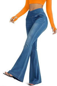 Jean en denim pour femme, style western délavé Y2K, coupe droite, taille haute, extensible, tailles S-XXL, streetwear, printemps-été, décontracté, en promotion - Product Image 4