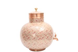 Matka en cuivre de 8000 ml, petite taille, haut de gamme, faite à la main, écologique, pour usage domestique, design 3D, finition or, robinet en laiton, poids 1.600 - Product Image 3