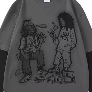 Camiseta de Hombre de Doble Manga con Bordado, 240GSM, Algodón, Corte Holgado, Etiqueta Privada Personalizada, Fabricante OEM - Product Image 4