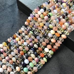 100% Natural IGI Certified AA Grade Plain Multi Disco Rondelle <b>Beads</b> 8mm-9mm Stone Multi <b>Color</b> Multi Fire Vivaaz Gems Jewelry - Product Image 2