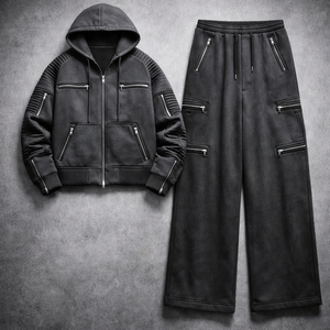 Chándal de Invierno Unisex Personalizado Inspirado en Motociclistas, Tejido de Forro Polar Transpirable, con Sudadera con Capucha, Camiseta y Estilo Urbano - Product Image 1